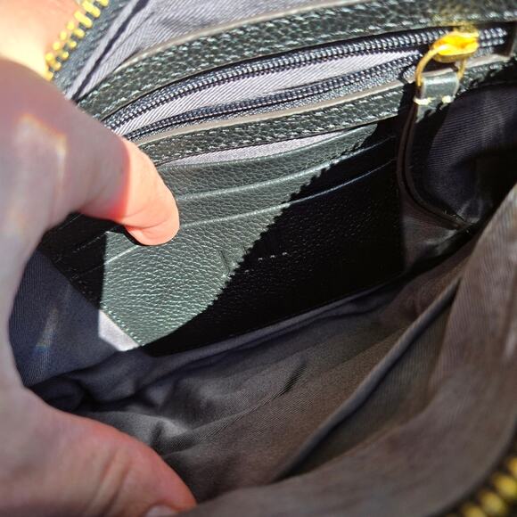 J Jill Crossbody bag Black Pebble Leather Purse - Picture 7 of 13